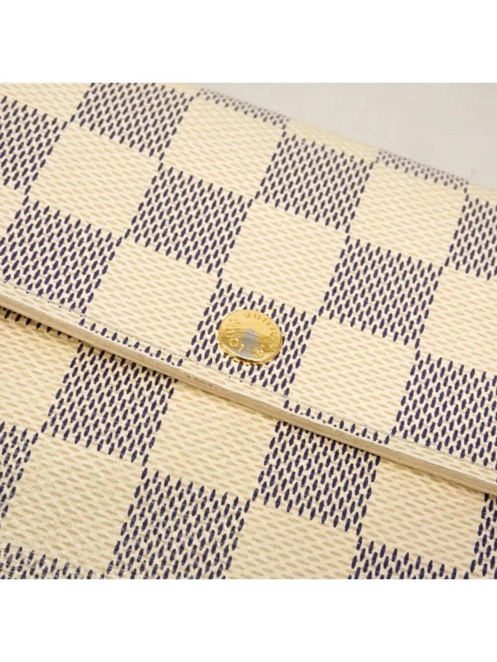 Louis Vuitton Wallet Damier Azur Portefeuille Sarah White